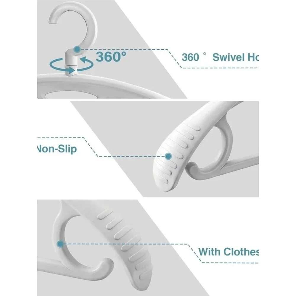 Non-Slip Heavy Duty Plastic Hangers - White - 10 Pack